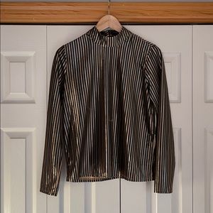 Zara Velvet Metallic stripe top